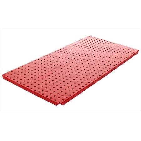 Alligatorboard Alligator Board ALGBRD16x32PTD-RED Red Powder Coated Metal Pegboard Panels with Flange - Pack of 2 ALGBRD16x32PTD-RED